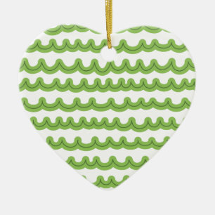 Grillige oceaan golven groen keramisch ornament