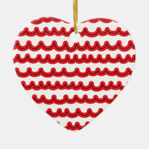 Grillige oceaan golven rood keramisch ornament