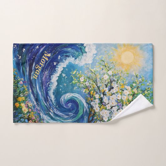 grillige oceaangolf | Impressionisme Sport Handdoek (Handdoek)