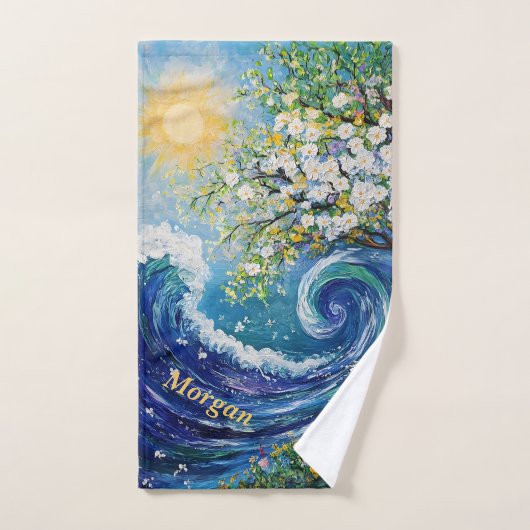 grillige oceaangolf | Impressionisme Sport Handdoek (Handdoek)