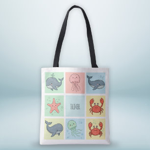 Grillige Oceaanvrienden Doodles Tote Bag