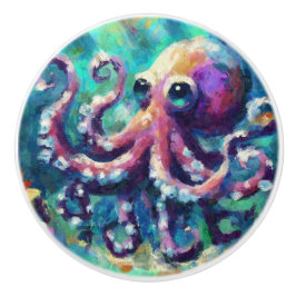 grillige octopus kust nautisch strand keramische knop