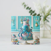 GRILLIGE OCTOPUS VERSIERD KINDEREN VERJAARDAGSTAAR KAART (Staand voorkant)