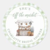 Grillige Off the Market Farmer Bruidsfeestje Ronde Sticker (Voorkant)