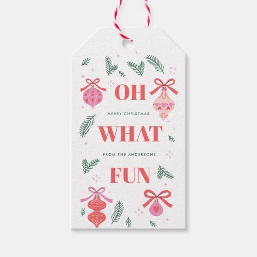 Grillige Oh Wat Leuk Kerstcadeautag Cadeaulabel (Voorkant)