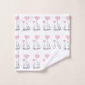 Grillige olifanten en hartballonnen bad handdoek (Wasdoekje)