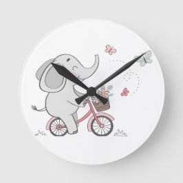 Grillige Olifantrijdende Fiets – Dierenontwerp voo Ronde Klok