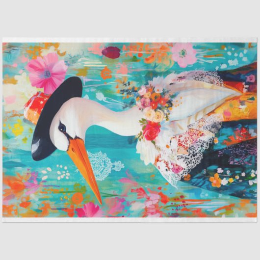 grillige ontkoppeling van ooievaar tissuepapier (Voorkant)