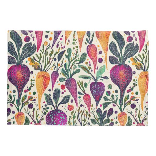 grillige oogst levendige moestuin kussensloop (Achterkant-Links)