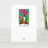 grillige Oranje gestreepte kat | Verjaardag van Be Kaart (Achterkant)