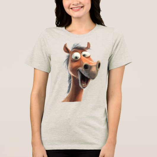 Grillige paard Tri-Blend shirt (Voorkant)