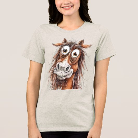 Grillige paard Tri-Blend shirt (Voorkant)
