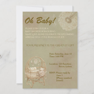 Grillige Paardenbloem Baby Shower Uitnodiging