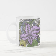 Grillige Paarse Blad Bloem Zen Doodle Patroon Fr