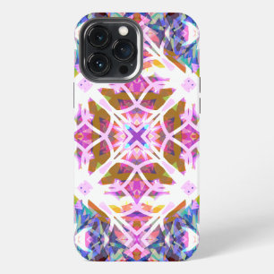Grillige Paarse Blauwe Roze Kleurrijke Patroon iPhone 13 Pro Max Hoesje