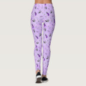 Grillige paarse golf gethematiseerde patroon leggings (Achterkant)