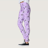 Grillige paarse golf gethematiseerde patroon leggings (Links)