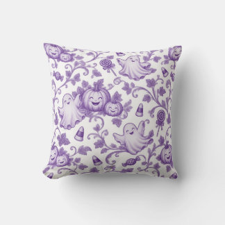 Grillige Paarse Halloween Toile Patroon Cute Kids Kussen