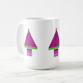Grillige Paarse Kerstbomen Koffiemok (Voorkant links)