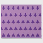 Grillige Paarse kerstbomen op Lavendel Cadeaupapier (Vlak)