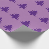 Grillige Paarse kerstbomen op Lavendel Cadeaupapier (Hoek)