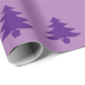 Grillige Paarse kerstbomen op Lavendel Cadeaupapier (Rol Hoek)