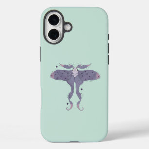 Grillige Paarse Mot met Sterrenvonken iPhone 16 Plus Hoesje