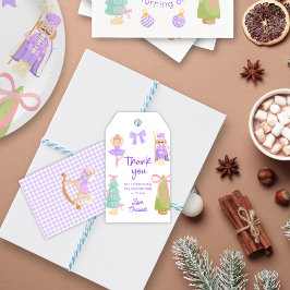 Grillige Paarse Notenkraker Verjaardagscadeau Tag Cadeaulabel
