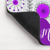 Grillige paarse witte harten bloemen bloem naam muismat (Hoek)