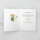 grillige paashaas kip aangepast bericht feestdagen kaart (Binnen)