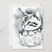 grillige paaskat in bloemeneierschaal (Achterkant)