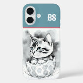 grillige paaskat in bloemeneierschaal Case-Mate iPhone case (Achterkant)