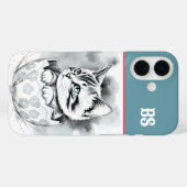 grillige paaskat in bloemeneierschaal Case-Mate iPhone case (Achterkant (horizontaal))