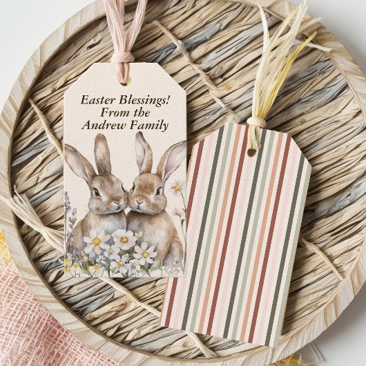 grillige paaspastel custom bunny cadeaulabel