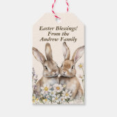 grillige paaspastel custom bunny cadeaulabel (Voorkant)