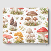 Grillige Paddenstoel Patroon – Vintage Botanisch Gastenboek (Achterkant)