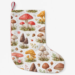 Grillige Paddenstoel Patroon – Vintage Botanisch Kleine Kerstsok