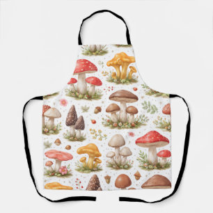 Grillige Paddenstoel Patroon – Vintage Botanisch Schort