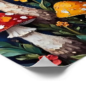 Grillige Paddenstoelentuin Poster (Hoek)