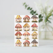 Grillige Paddestoelen Feestdagenkaart (Staand voorkant)