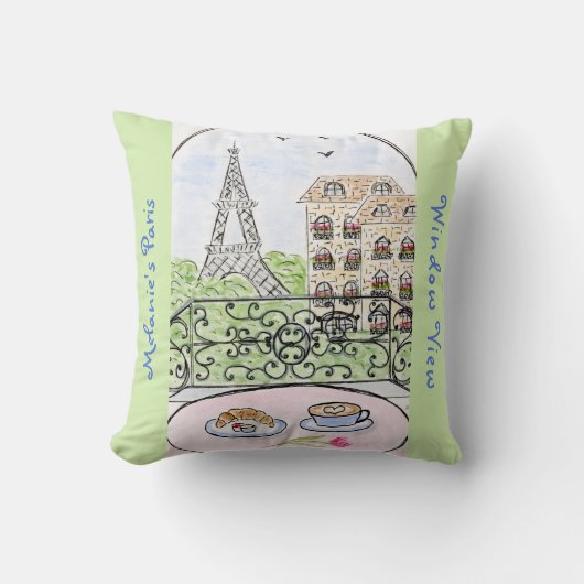 Grillige PARIS APPARTEMENT Gepersonaliseerde Eiffe Kussen (Voorkant)