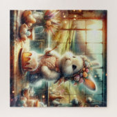 Grillige Pasen Konijn Banketbakker Landelijke Keuk Legpuzzel (Horizontaal)