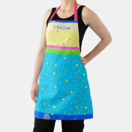 Grillige Pastel Aqua, Roze, Geel, Blauw Groen Schort