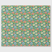 grillige pastel diëten bloemenweidepatroon cadeaupapier (Vlak)