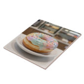 Grillige Pastel Glas Glazuur Donut Tegeltje (Zijkant)