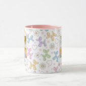 Grillige Pastel Kleuren Foto Poodle Worp Kussen Mok (Midden)