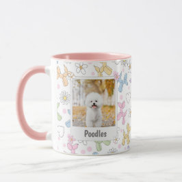 Grillige Pastel Kleuren Foto Poodle Worp Kussen Mok