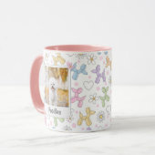 Grillige Pastel Kleuren Foto Poodle Worp Kussen Mok (Voorkant links)