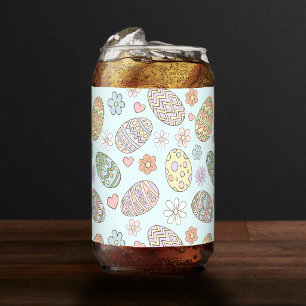 Grillige Pastel Mooie Paaseieren Bloempatroon Blikvorm Glas