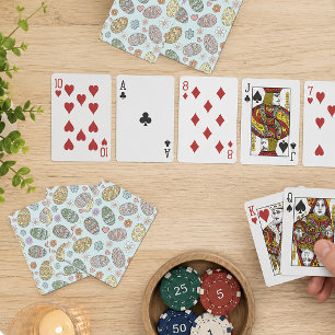 Grillige Pastel Mooie Paaseieren Bloempatroon Pokerkaarten